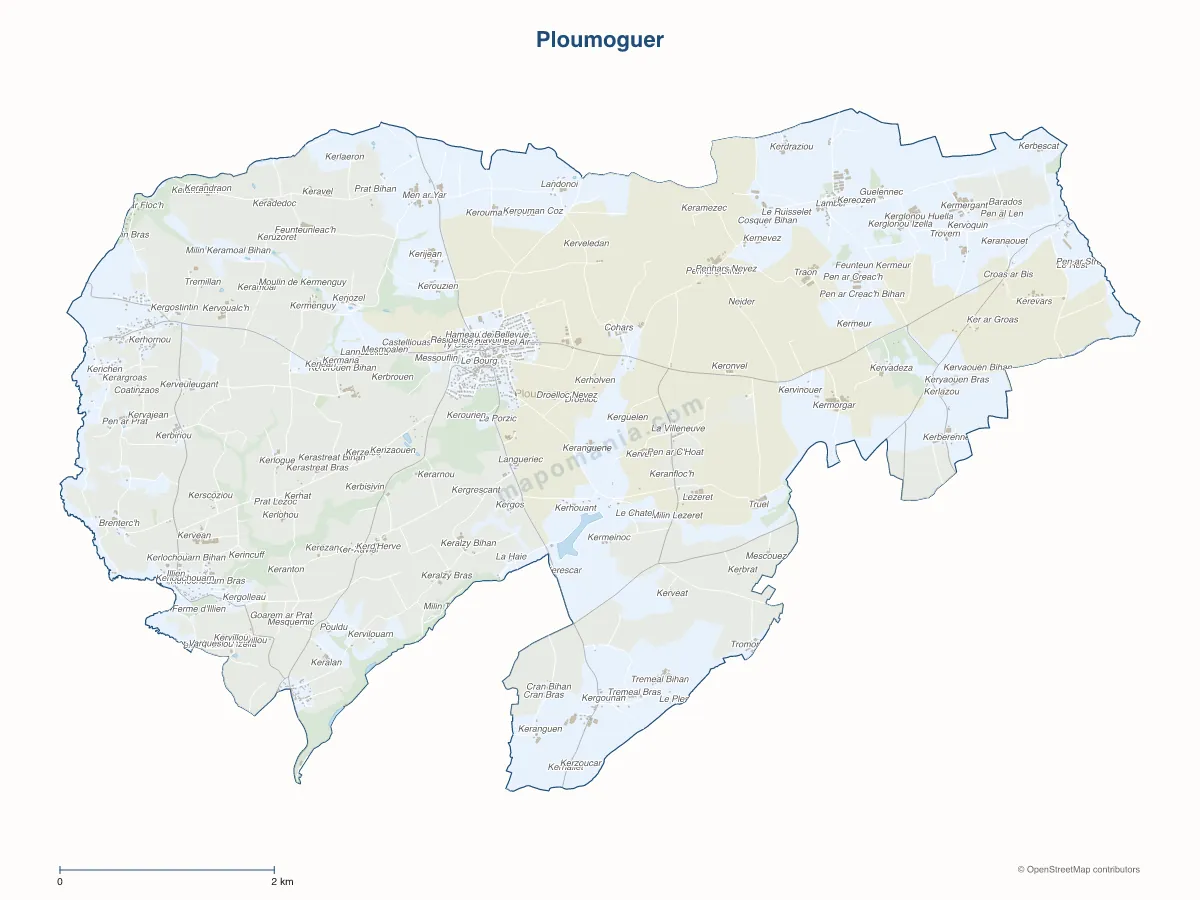 Carte de Ploumoguer à personnaliser
