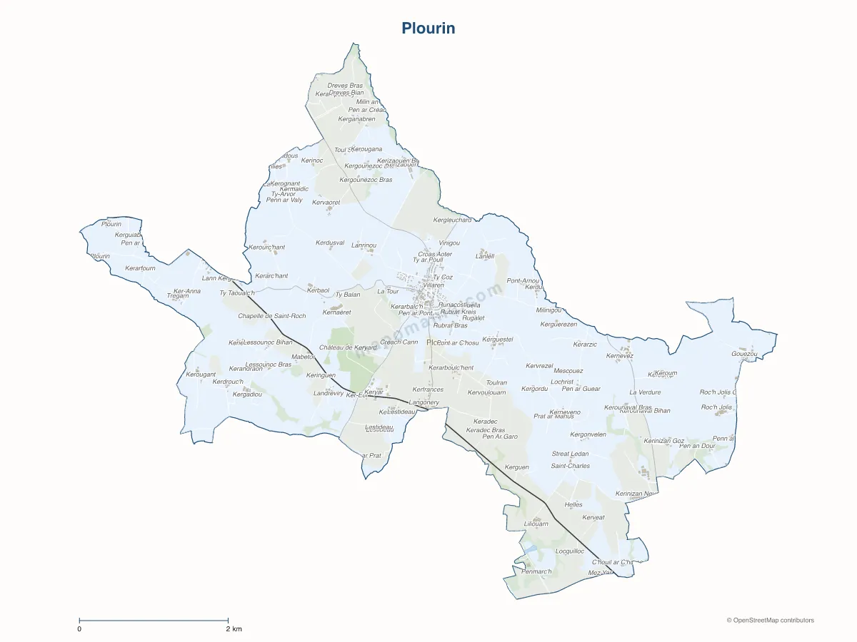 Carte de Plourin à personnaliser