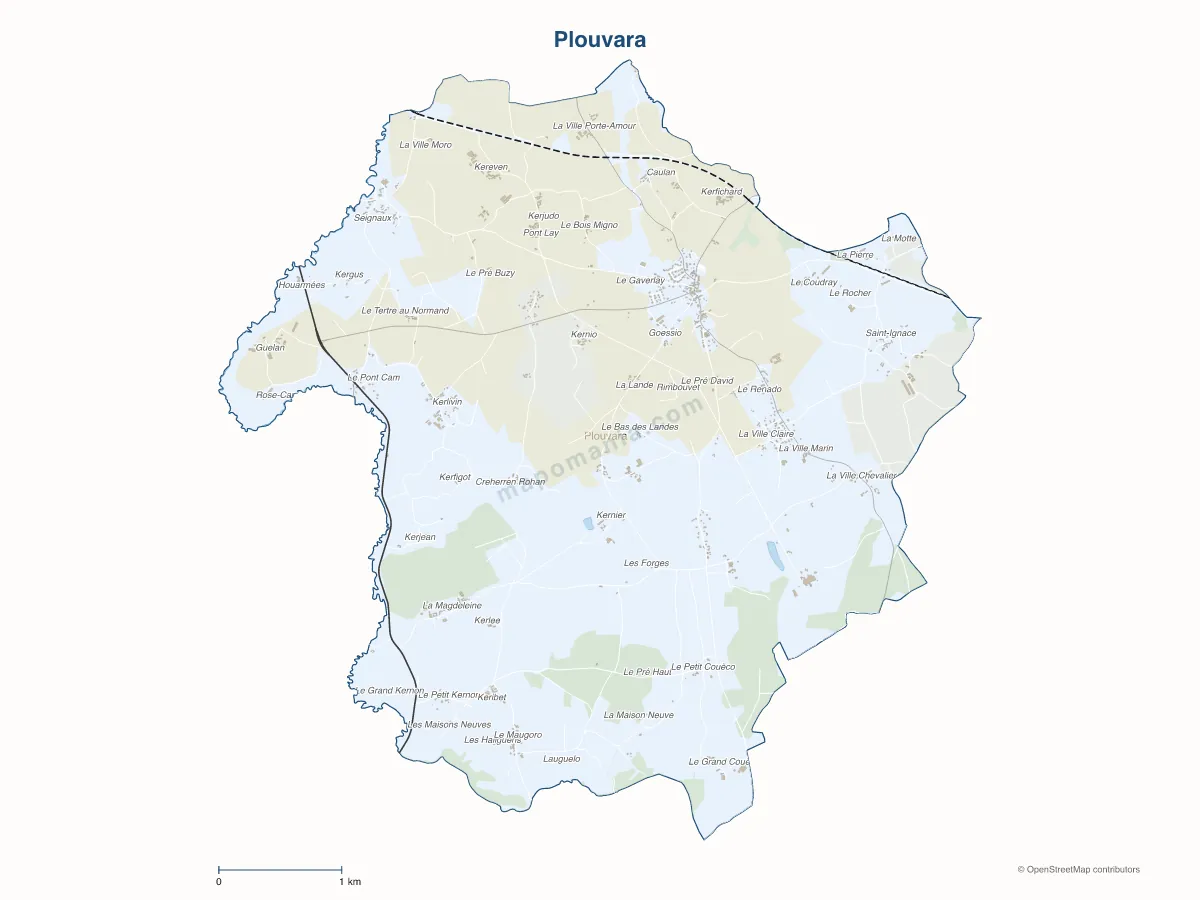 Carte de Plouvara à personnaliser