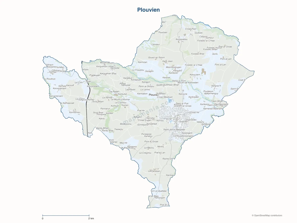 Carte de Plouvien à personnaliser