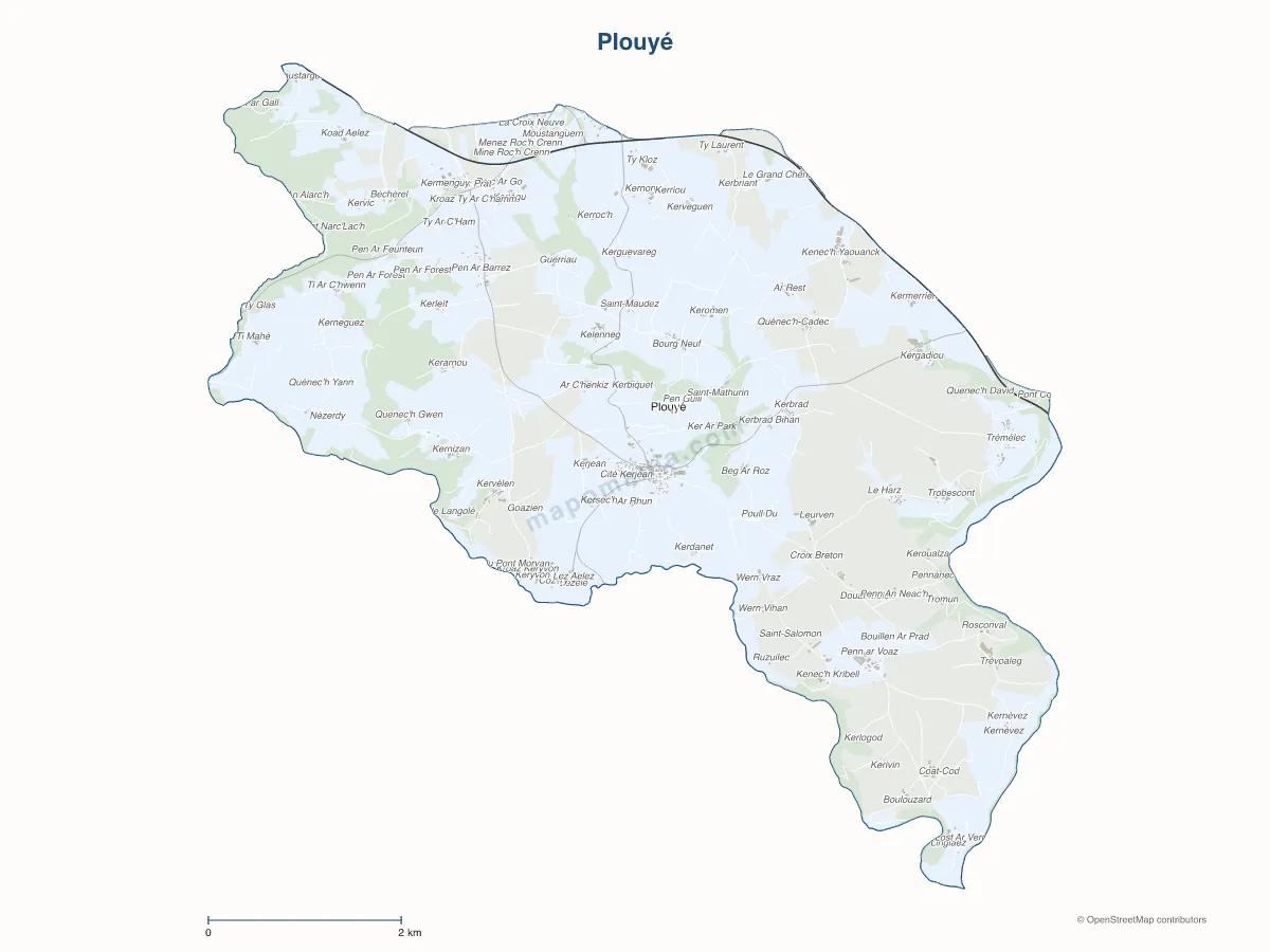 Carte de Plouyé à personnaliser