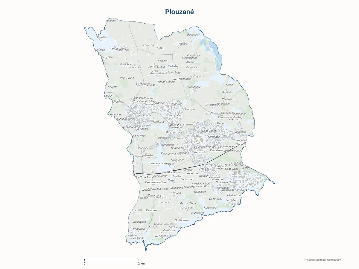 Carte de Plouzané à personnaliser