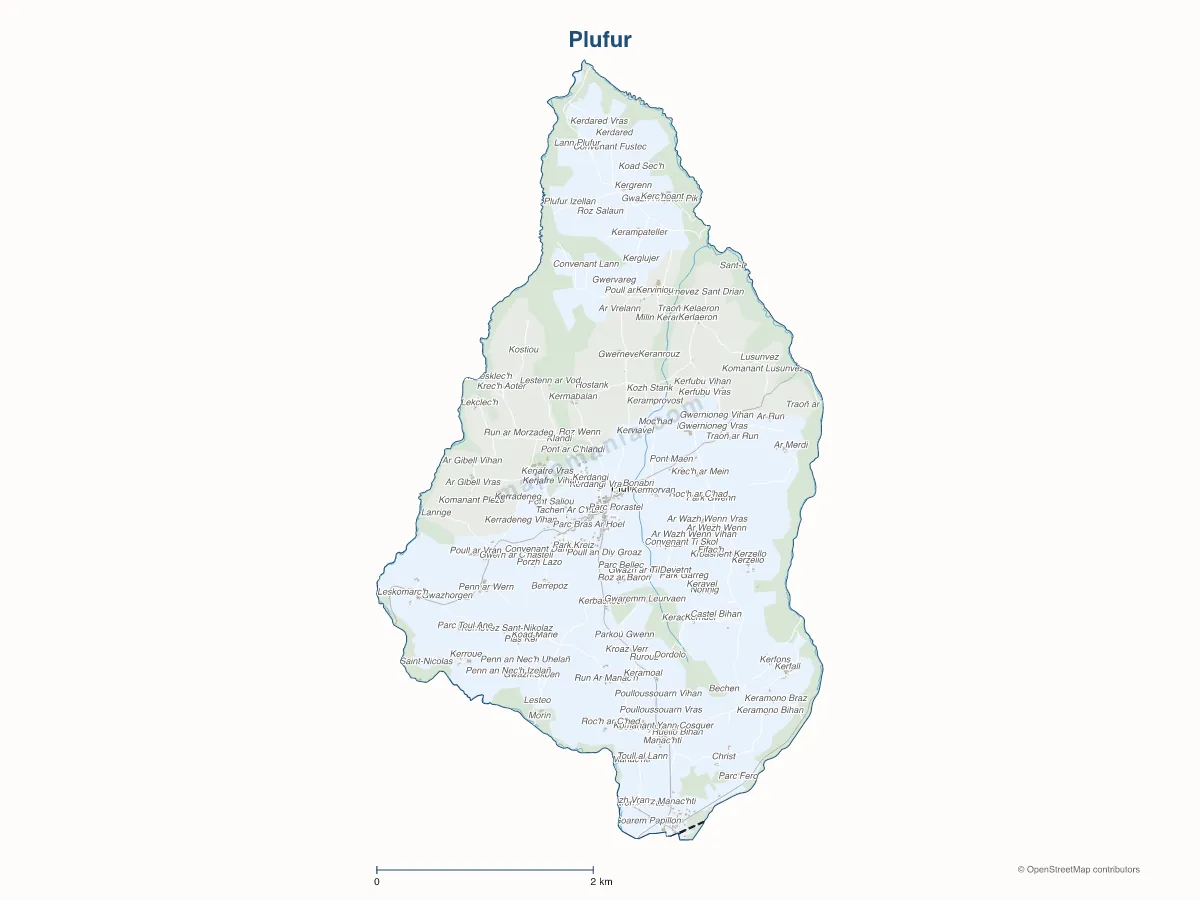 Carte de Plufur à personnaliser