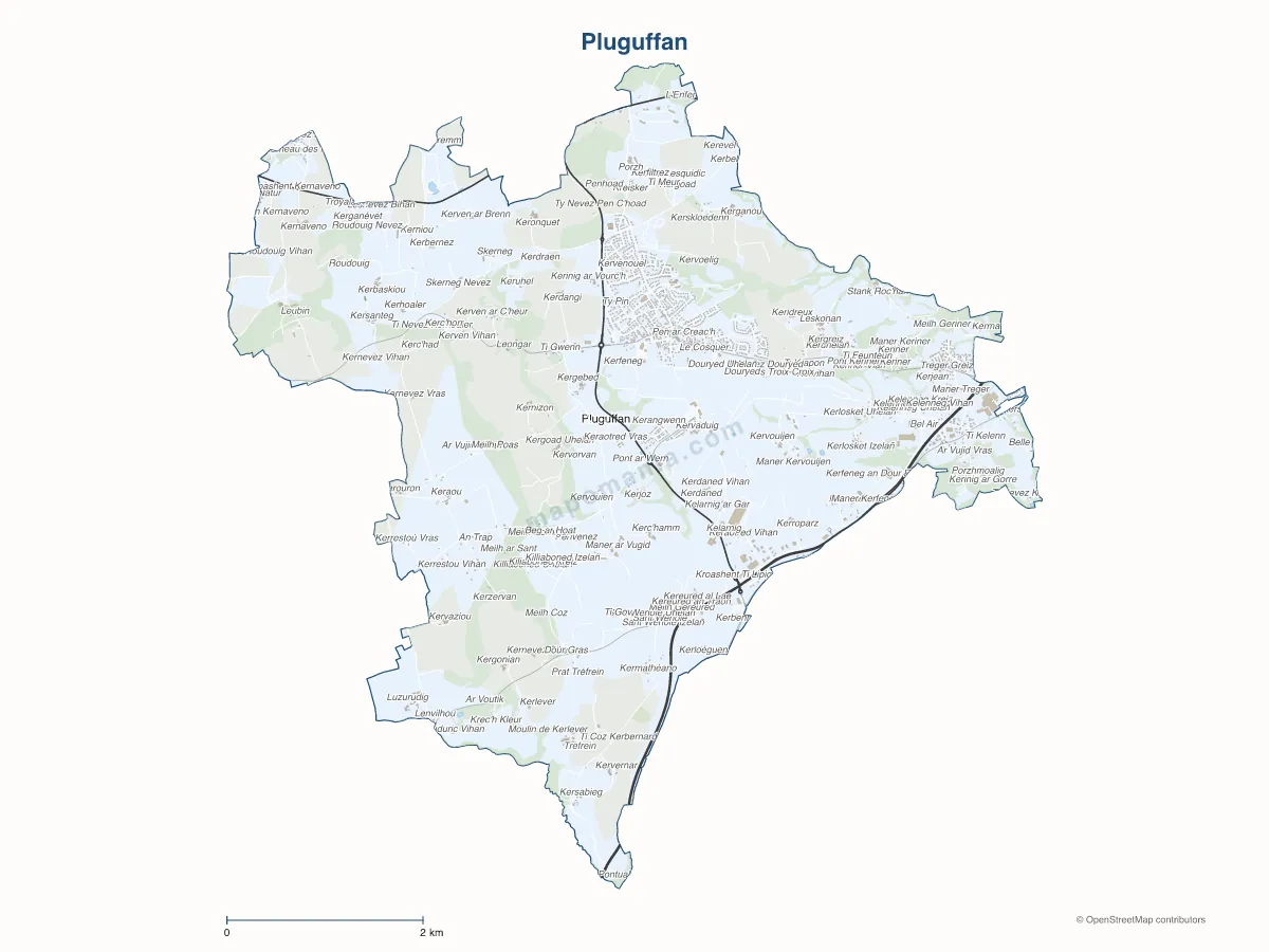 Carte de Pluguffan à personnaliser