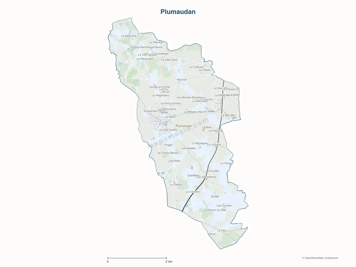 Carte de Plumaudan à personnaliser
