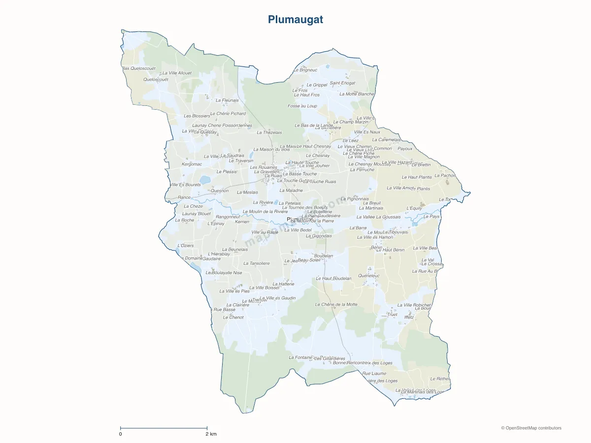 Carte de Plumaugat à personnaliser