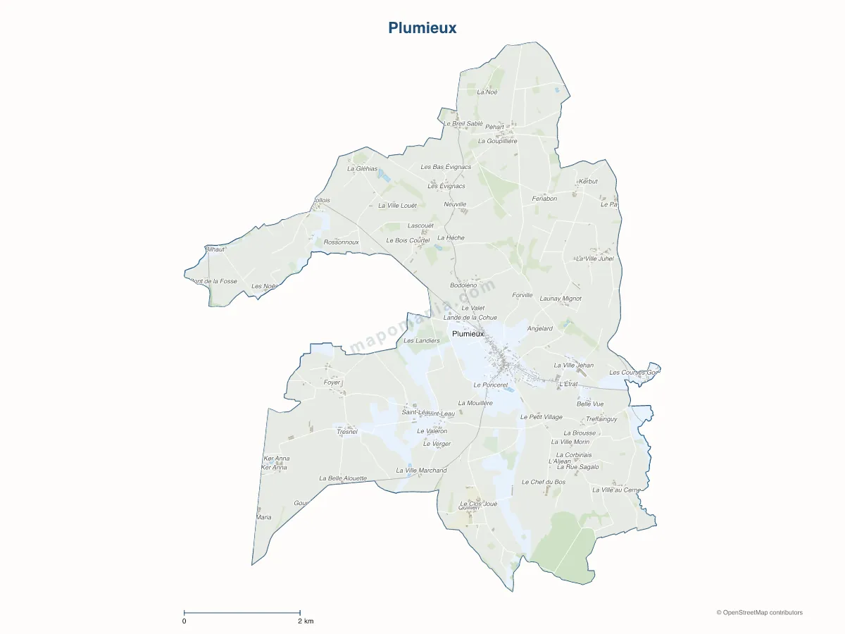 Carte de Plumieux à personnaliser