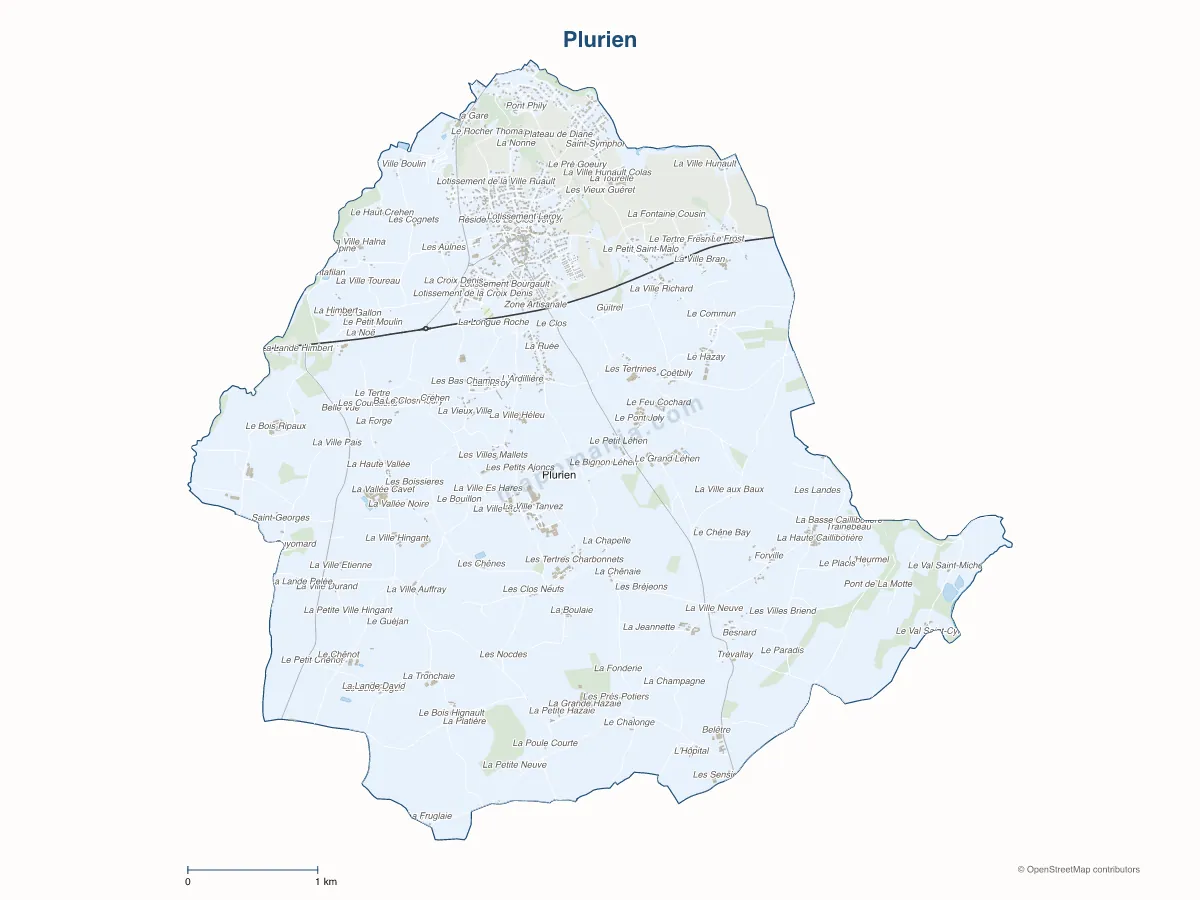 Carte de Plurien à personnaliser