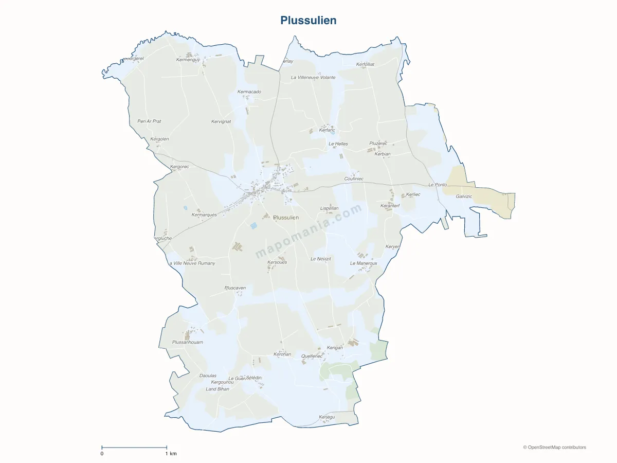 Carte de Plussulien à personnaliser