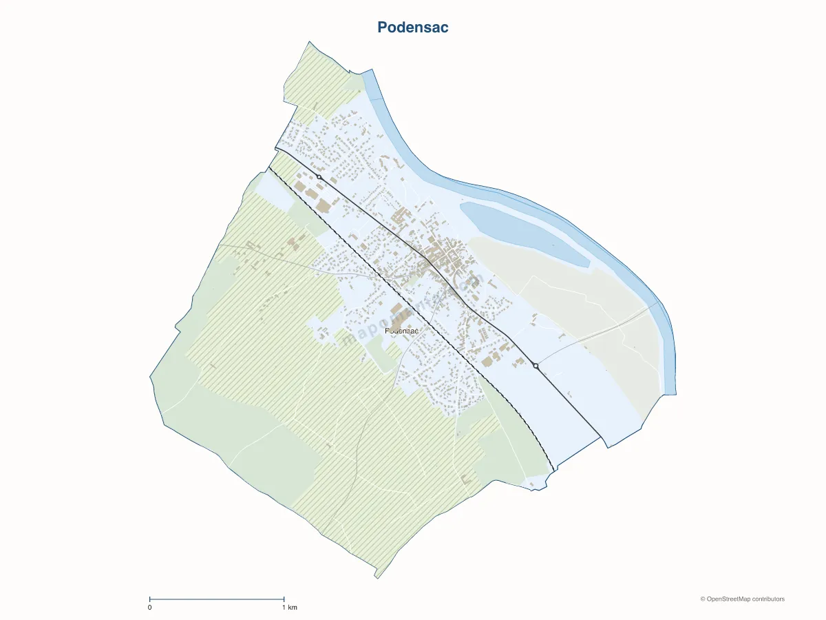Carte de Podensac à personnaliser