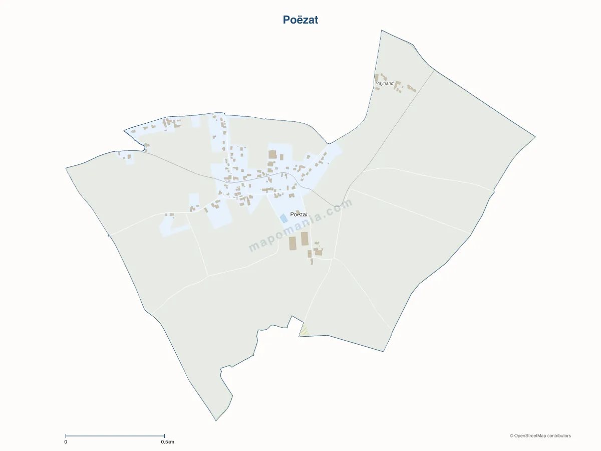 Carte de Poëzat à personnaliser