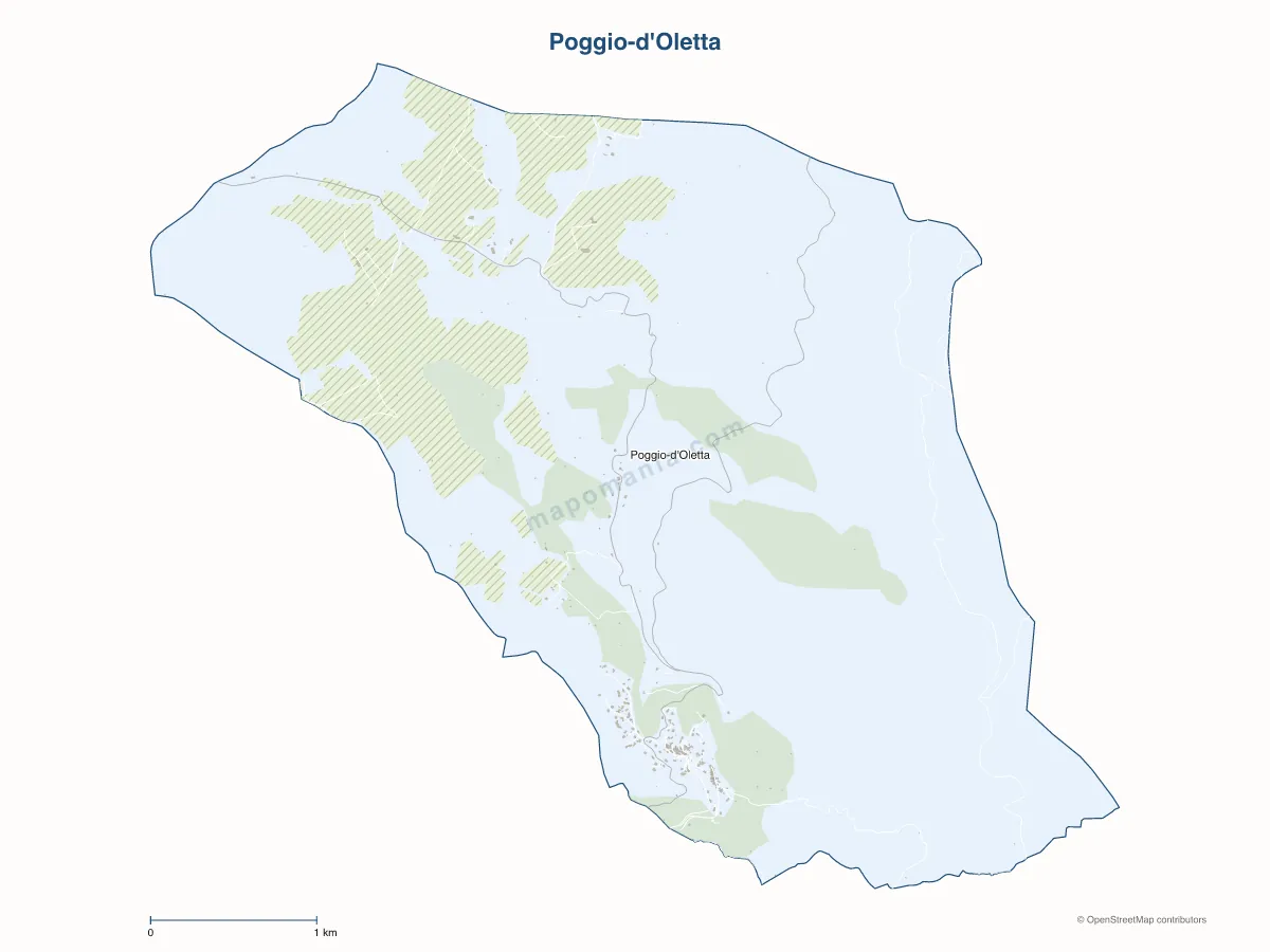 Carte de Poggio-d'Oletta à personnaliser