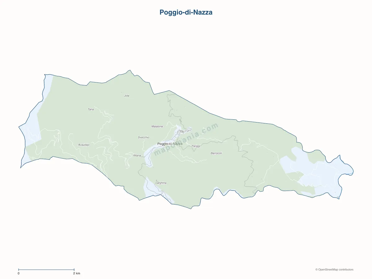 Carte de Poggio-di-Nazza à personnaliser