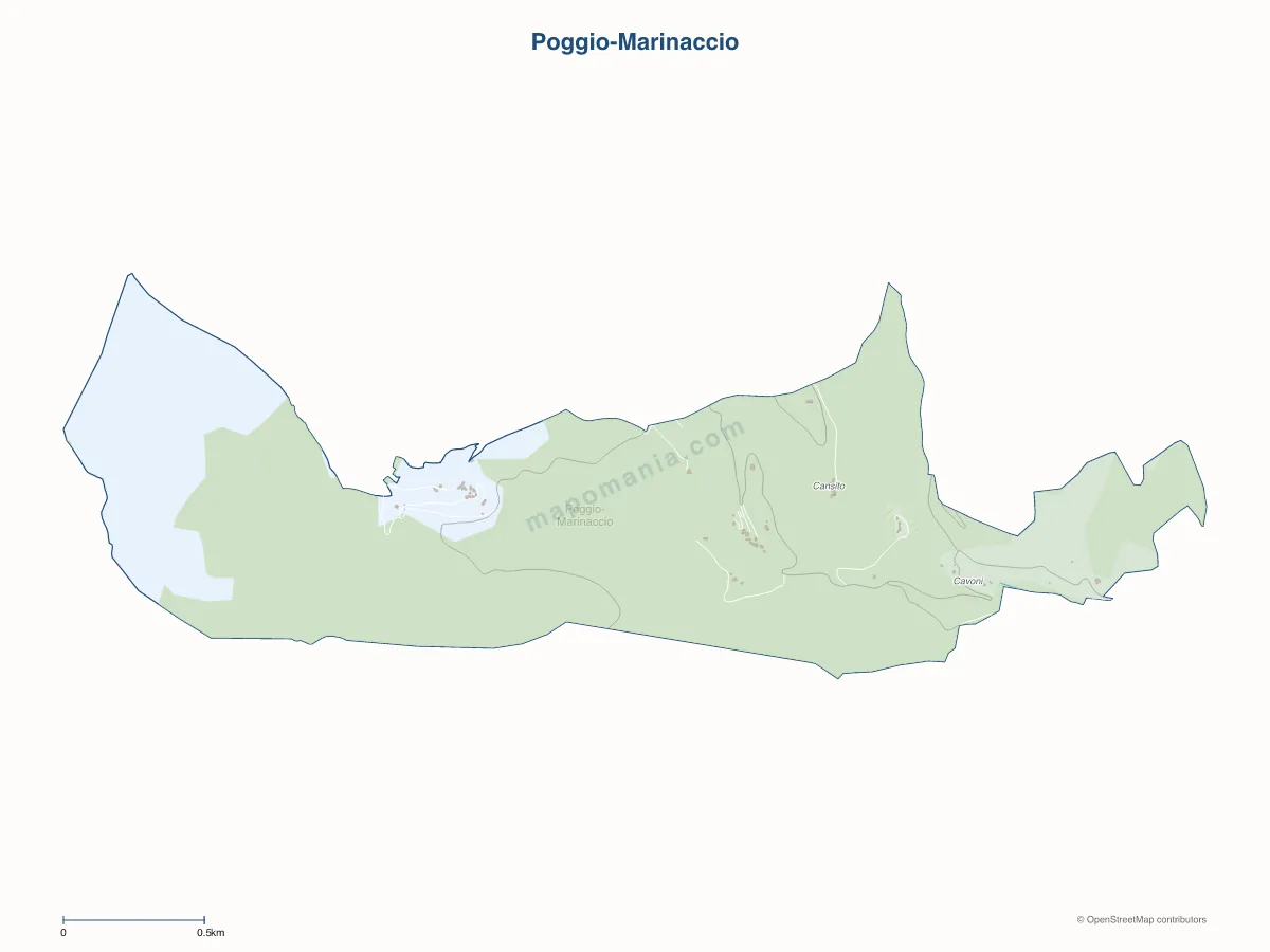Carte de Poggio-Marinaccio à personnaliser