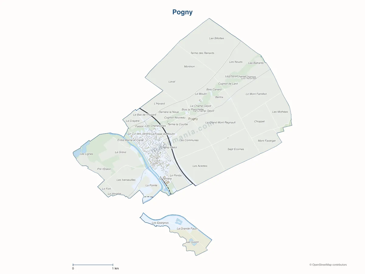 Carte de Pogny à personnaliser