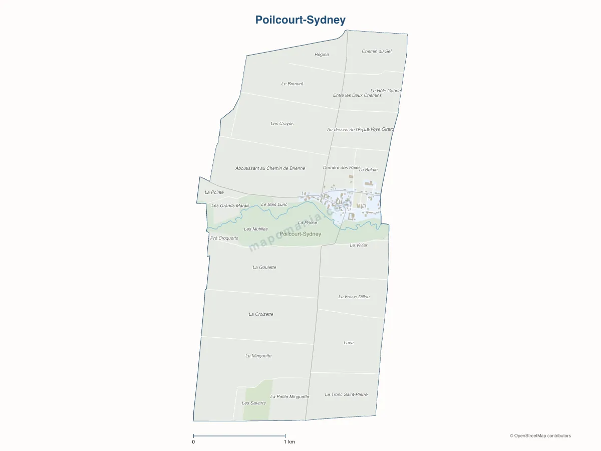 Carte de Poilcourt-Sydney à personnaliser