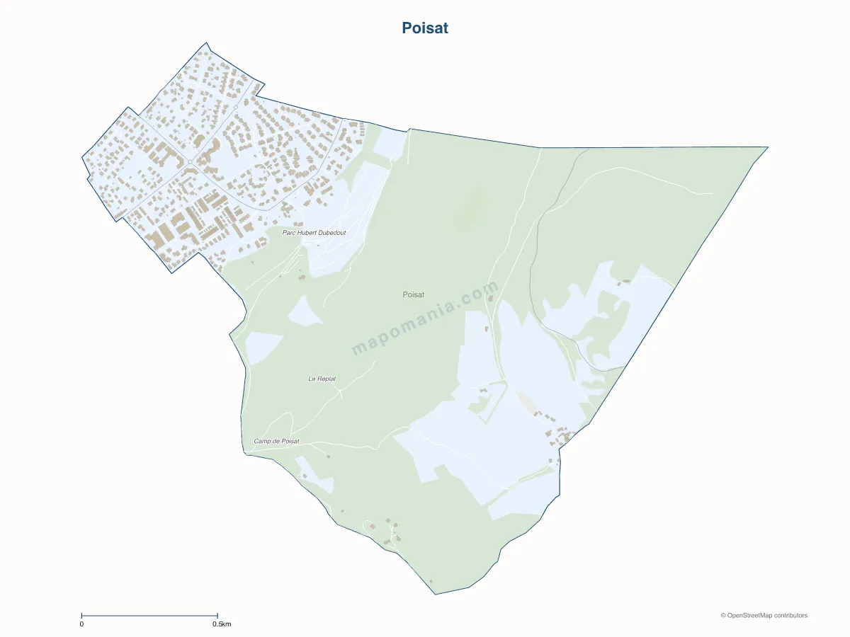 Carte de Poisat à personnaliser