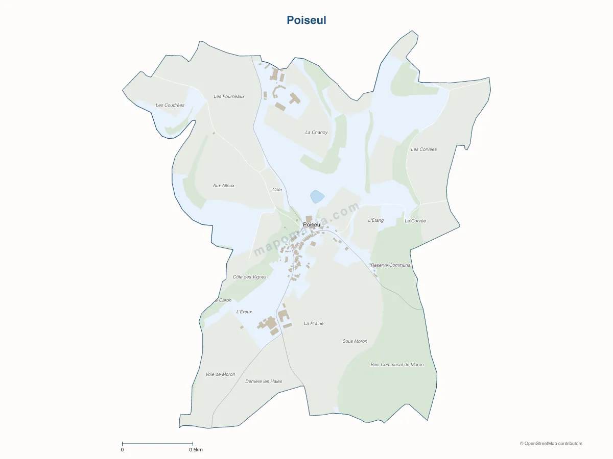 Carte de Poiseul à personnaliser