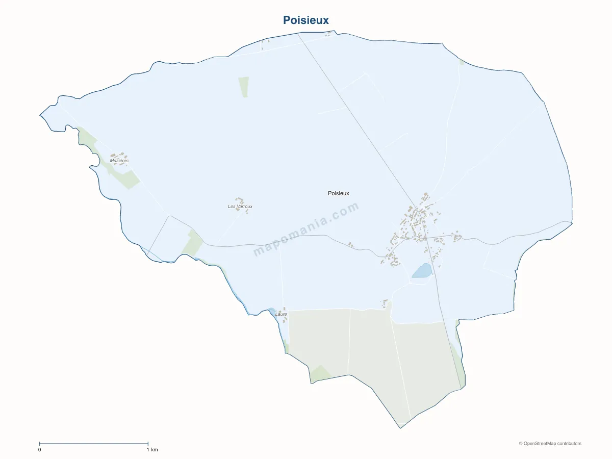 Carte de Poisieux à personnaliser