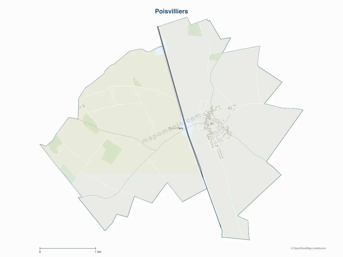 Carte de Poisvilliers à personnaliser