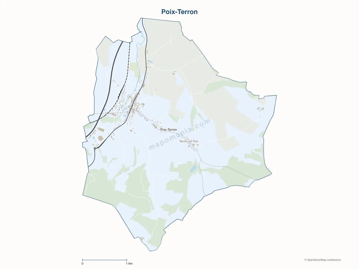 Carte de Poix-Terron à personnaliser