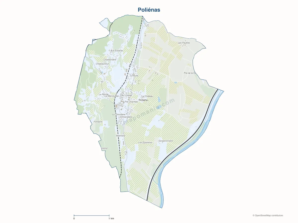 Carte de Poliénas à personnaliser