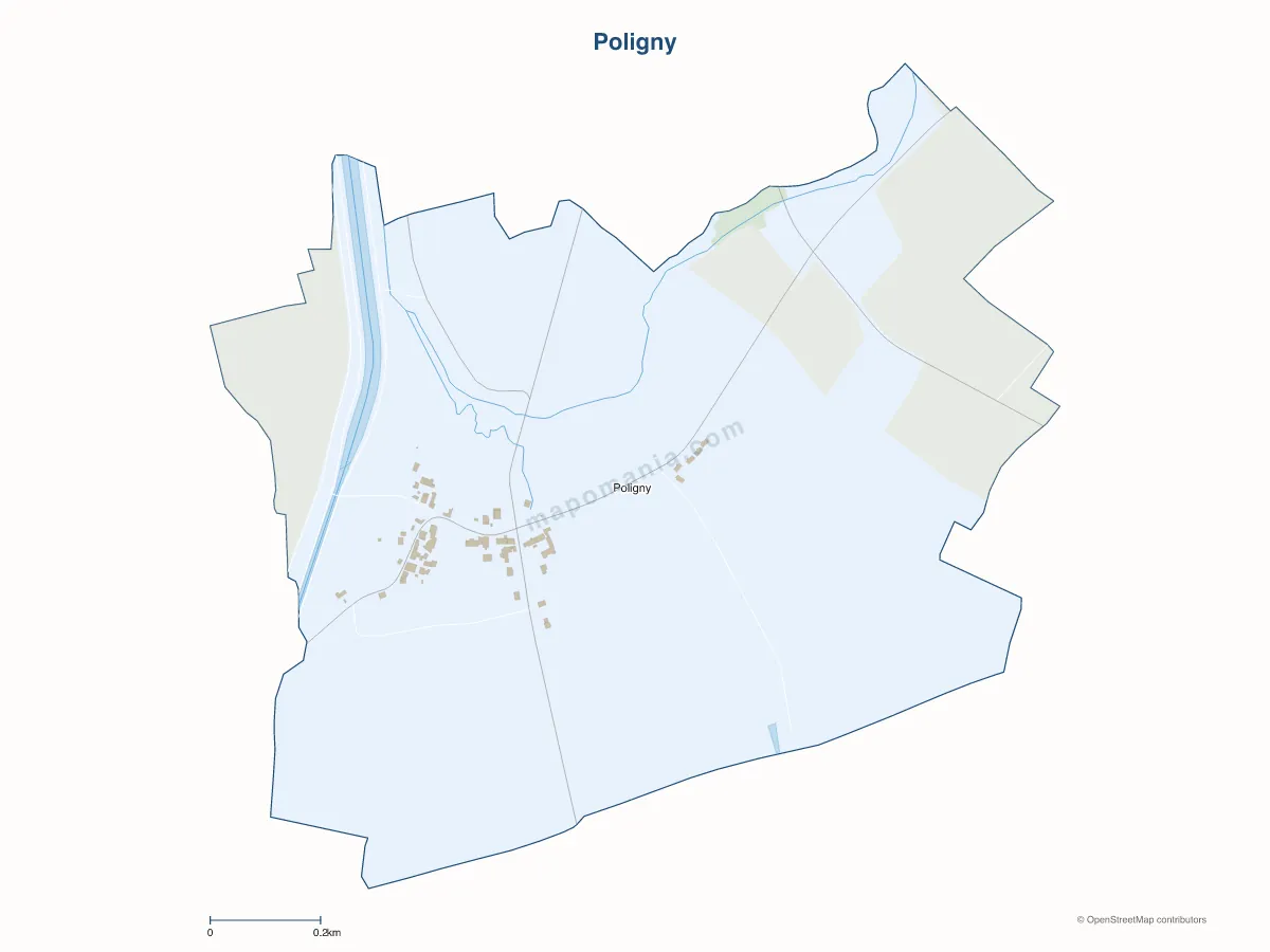 Carte de Poligny à personnaliser
