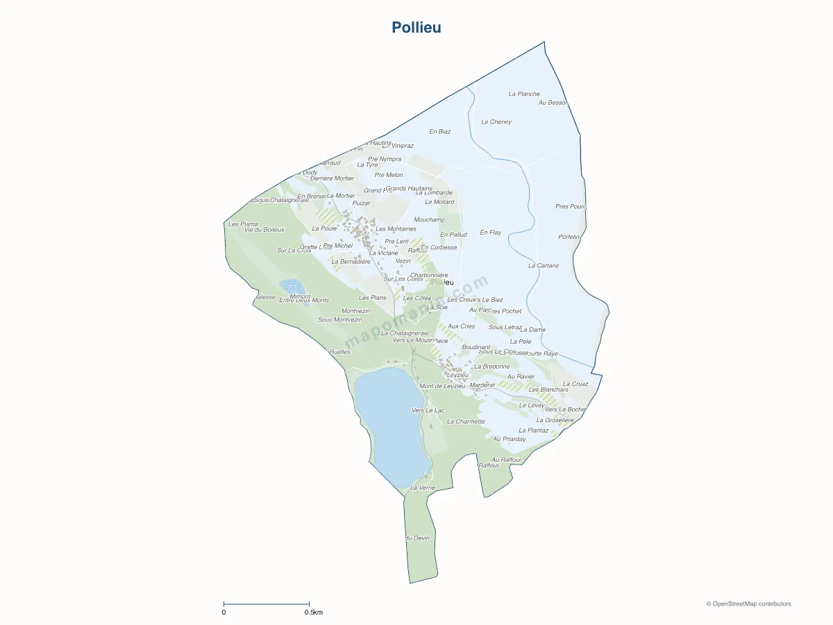Carte de Pollieu à personnaliser