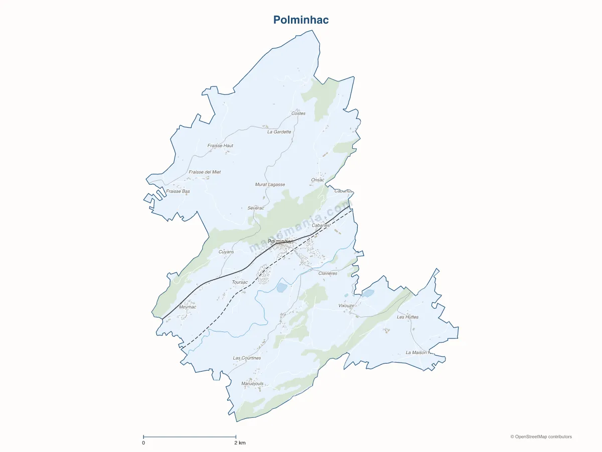 Carte de Polminhac à personnaliser