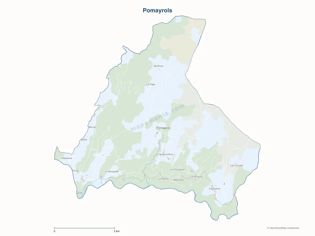 Carte de Pomayrols à personnaliser