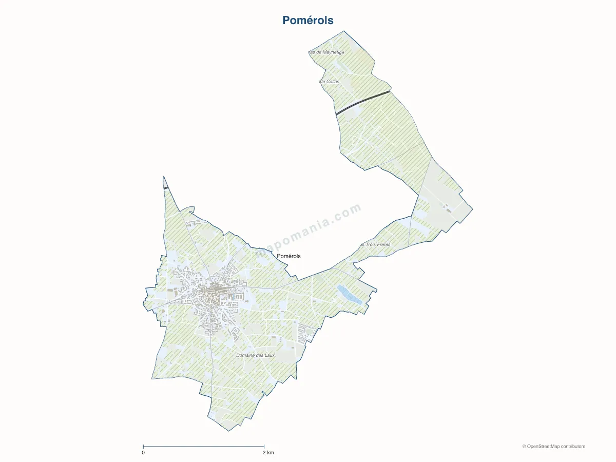 Carte de Pomérols à personnaliser