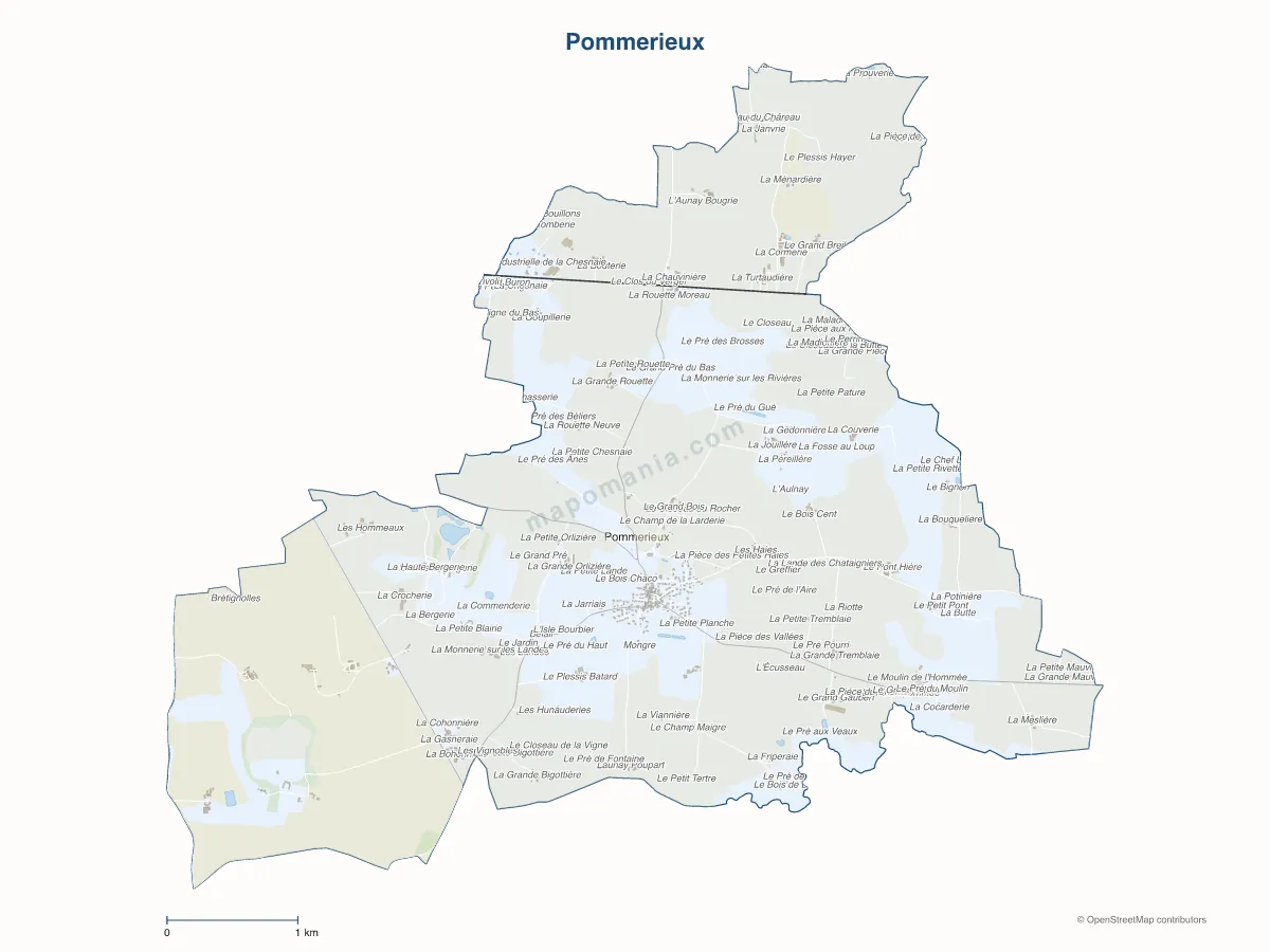 Carte de Pommerieux à personnaliser