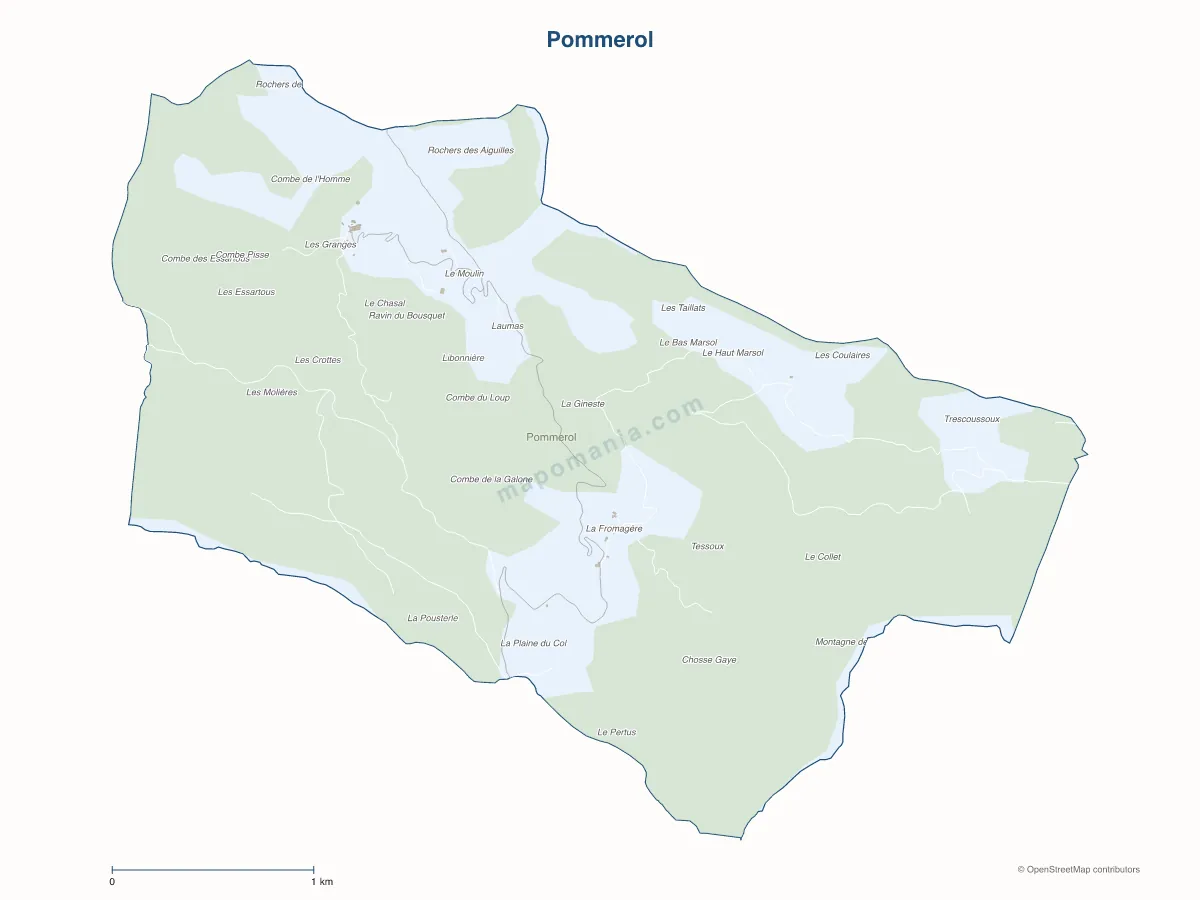 Carte de Pommerol à personnaliser