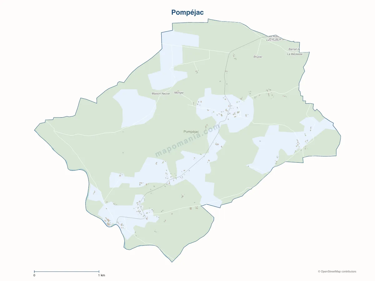 Carte de Pompéjac à personnaliser