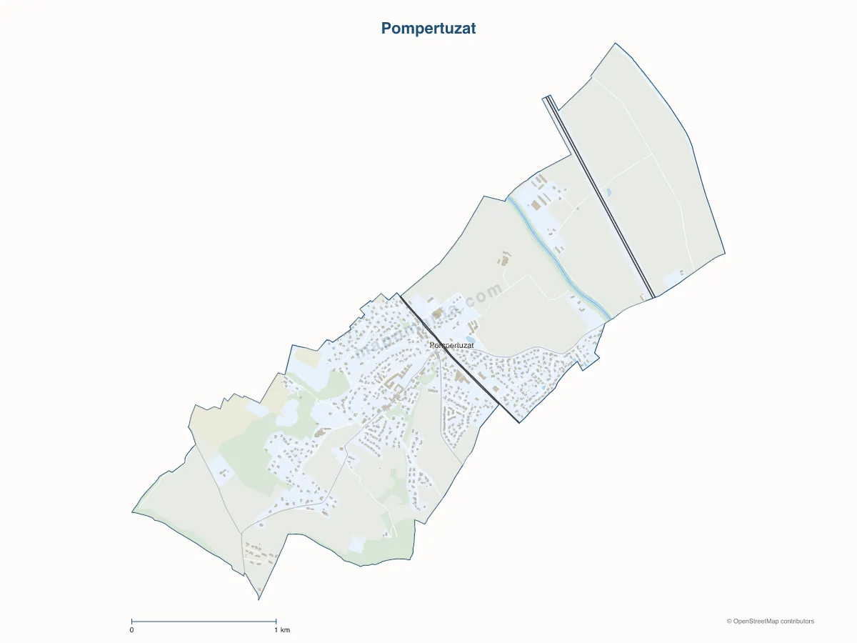 Carte de Pompertuzat à personnaliser