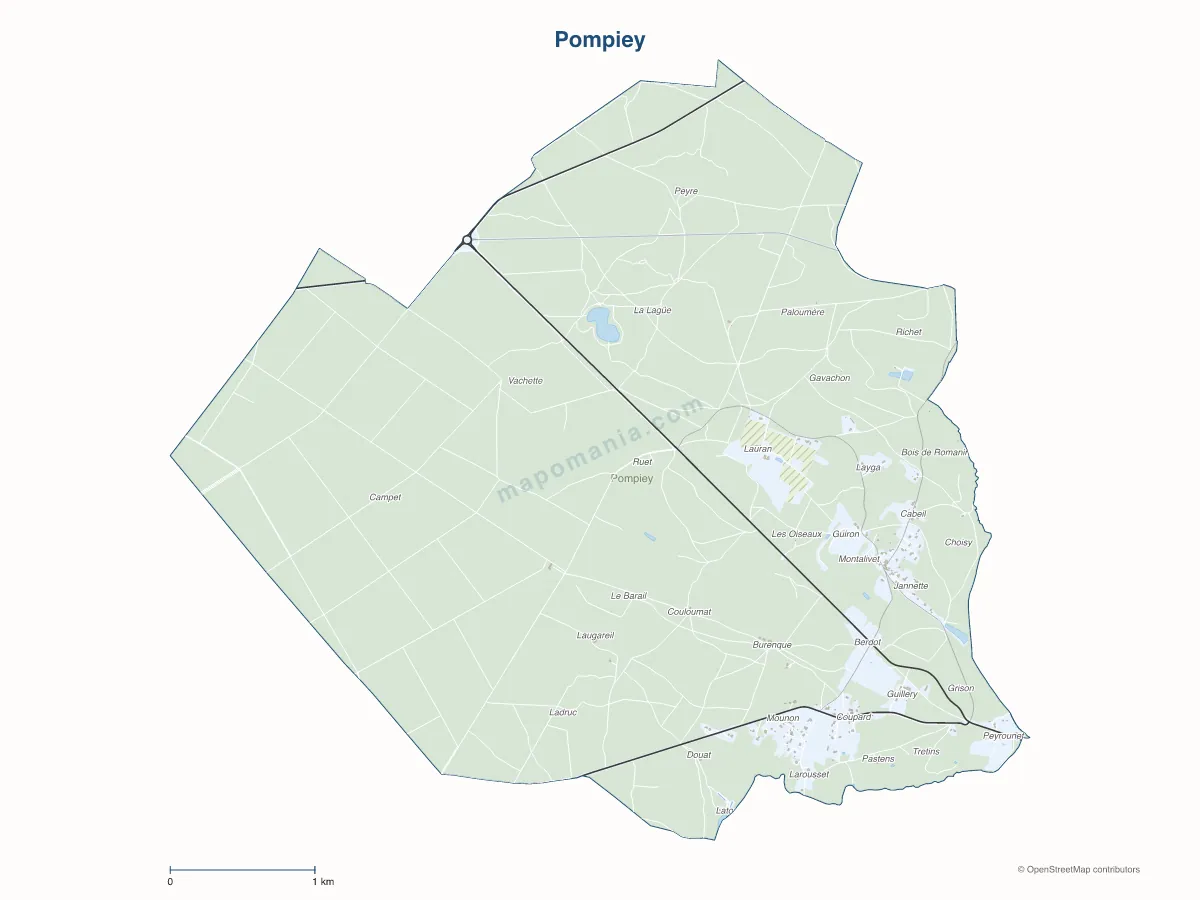 Carte de Pompiey à personnaliser