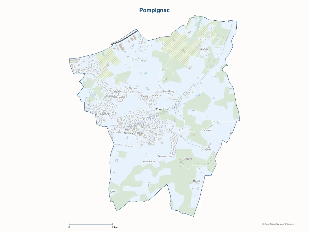 Carte de Pompignac à personnaliser