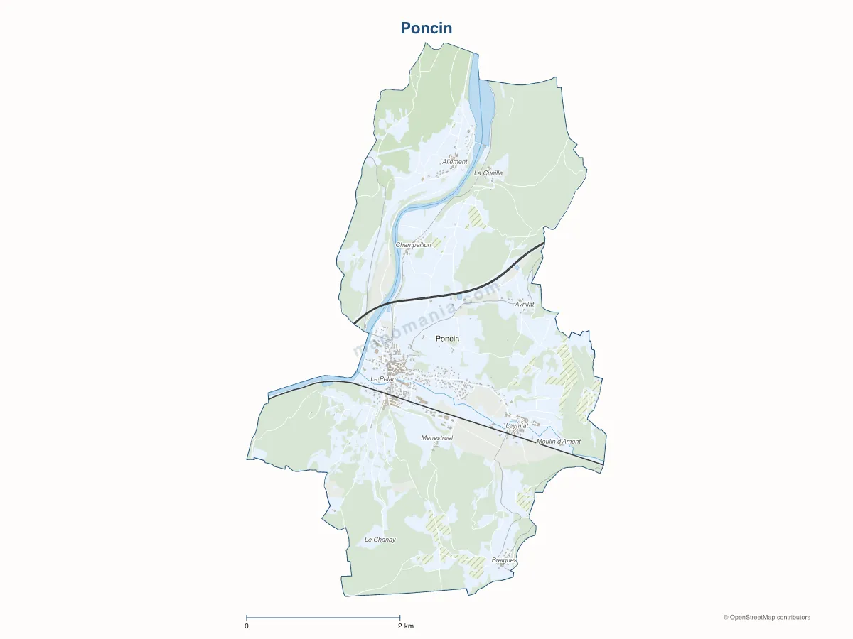 Carte de Poncin à personnaliser