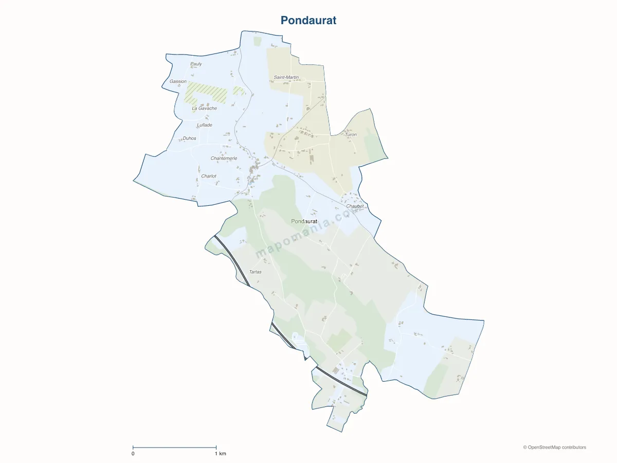 Carte de Pondaurat à personnaliser