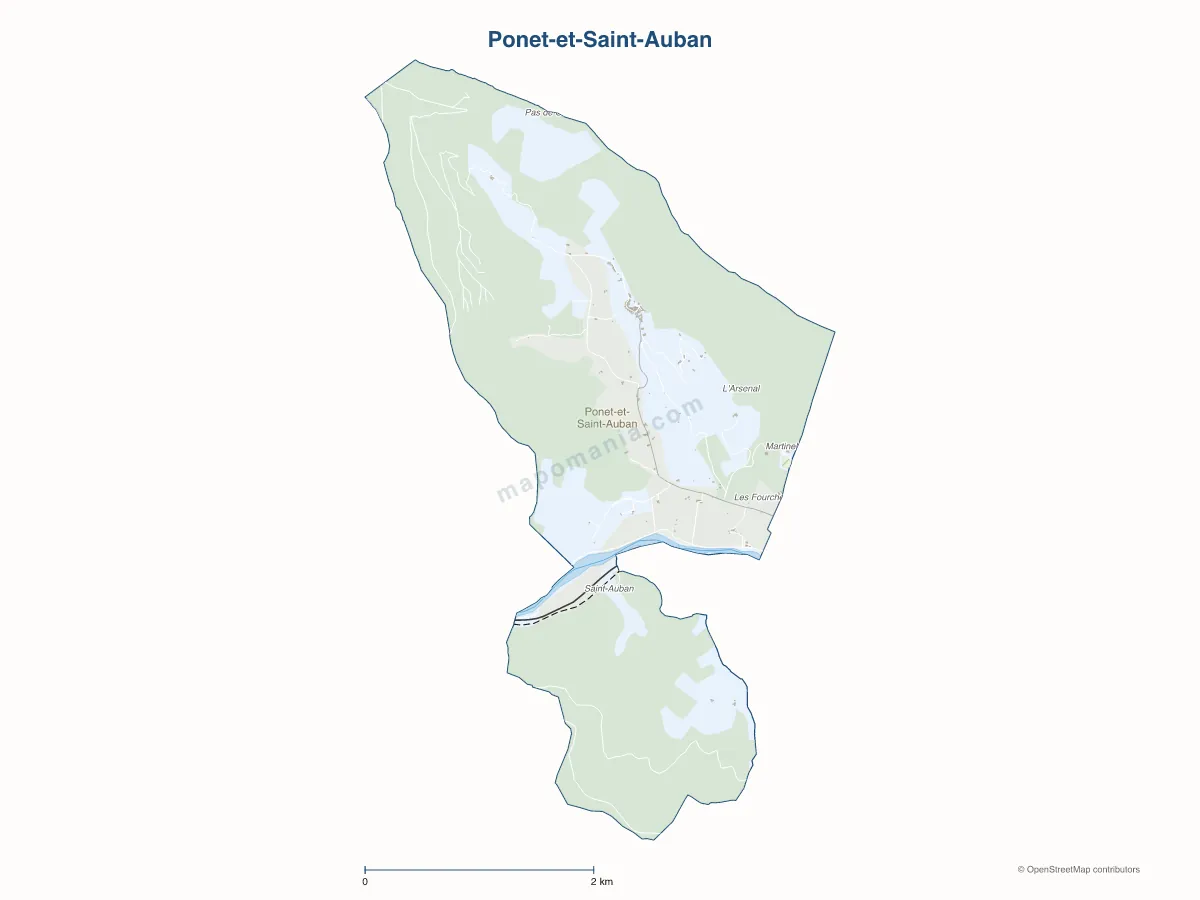 Carte de Ponet-et-Saint-Auban à personnaliser