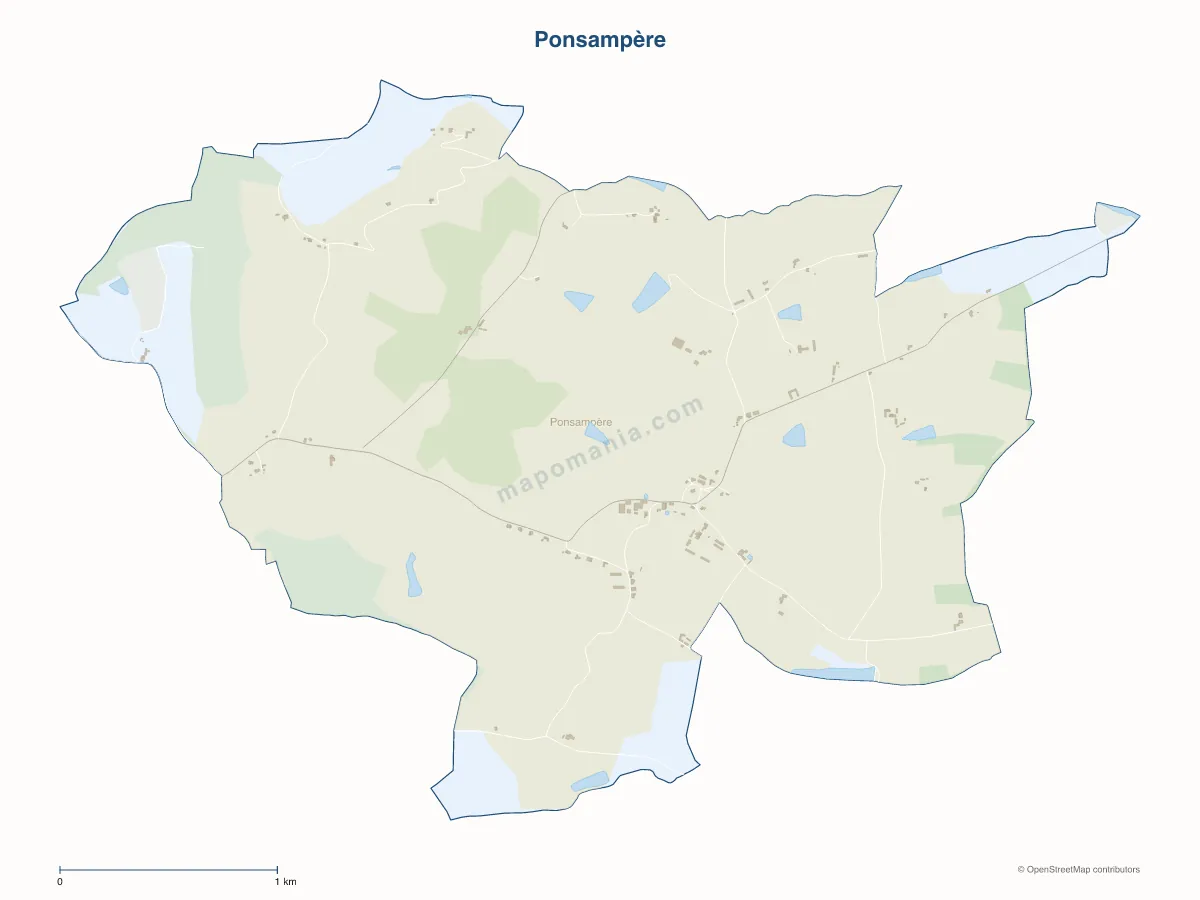 Carte de Ponsampère à personnaliser