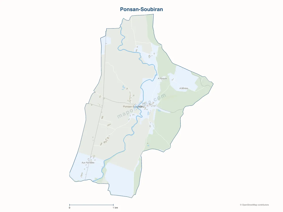 Carte de Ponsan-Soubiran à personnaliser
