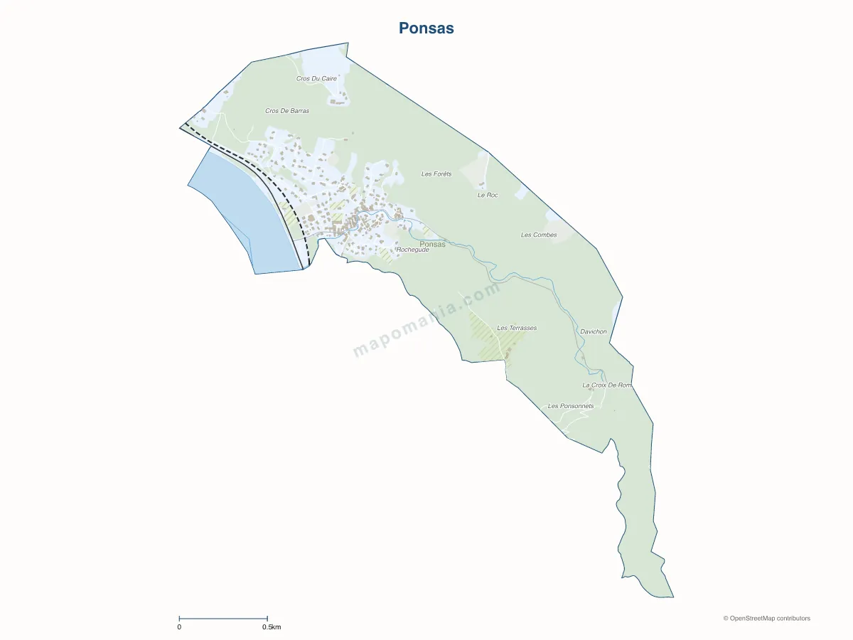 Carte de Ponsas à personnaliser