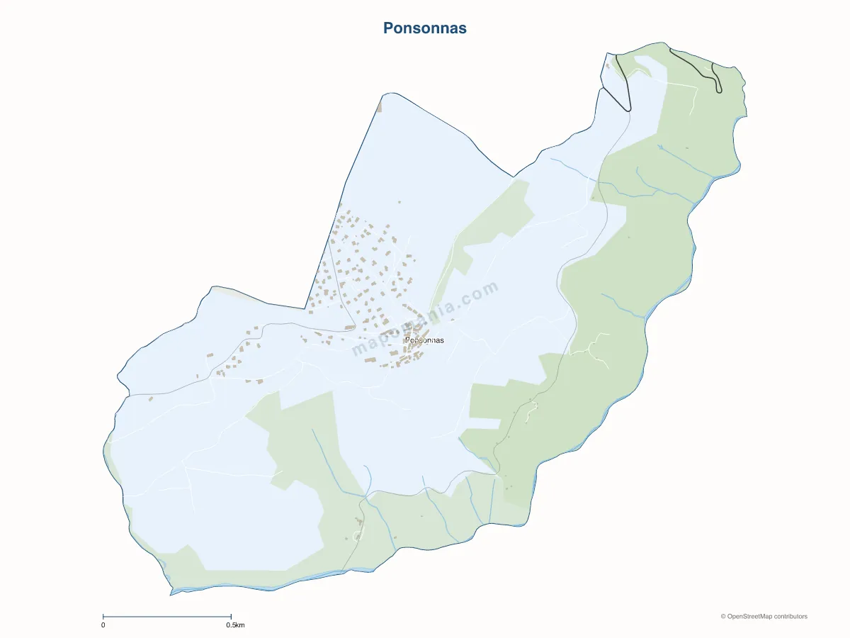 Carte de Ponsonnas à personnaliser