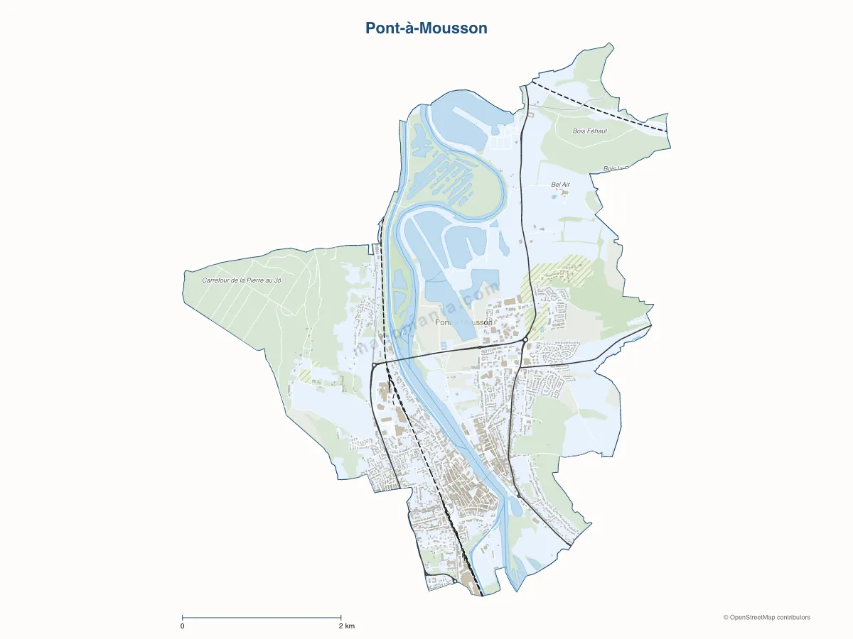 Carte de Pont-à-Mousson à personnaliser