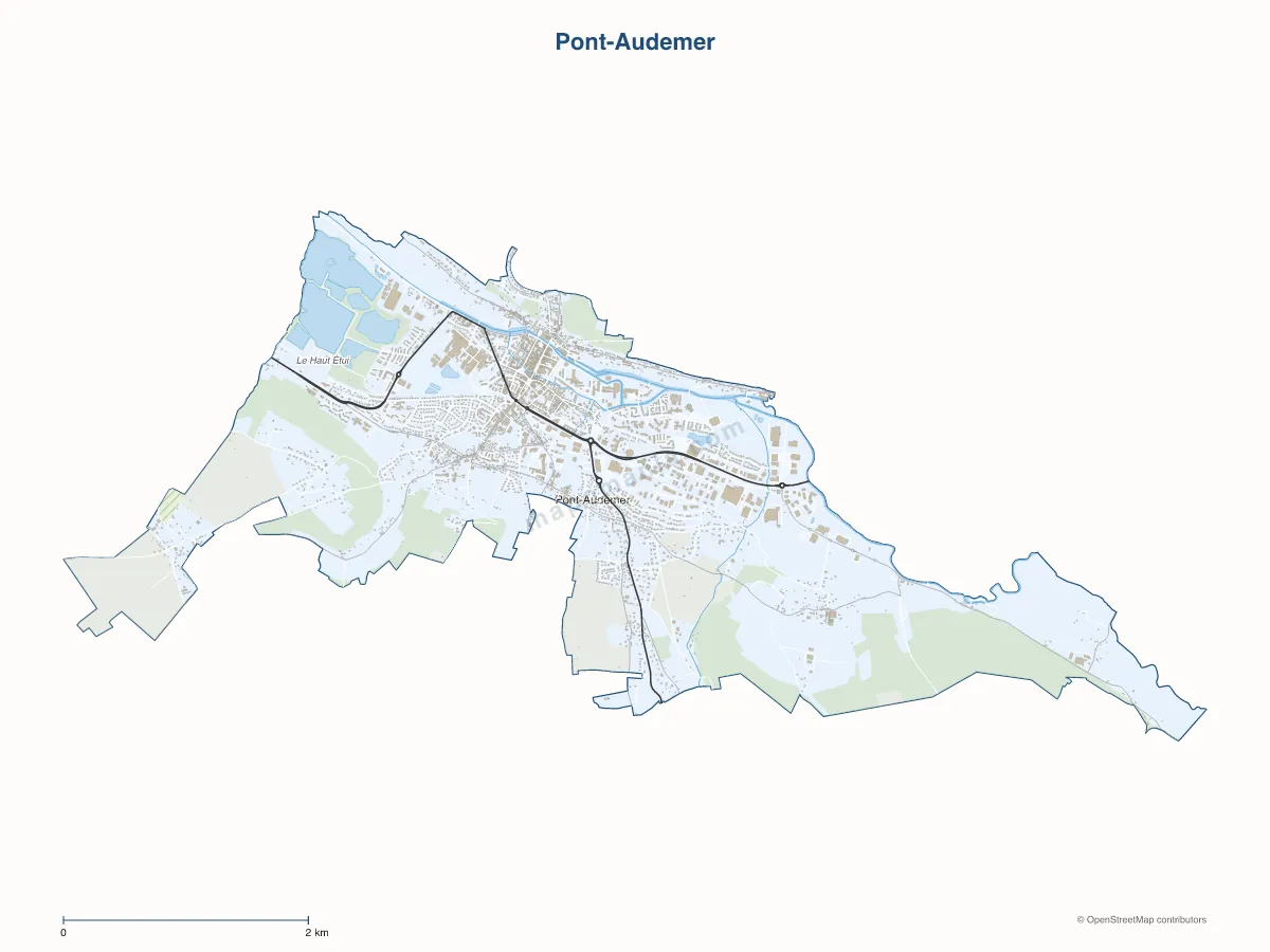 Carte de Pont-Audemer à personnaliser