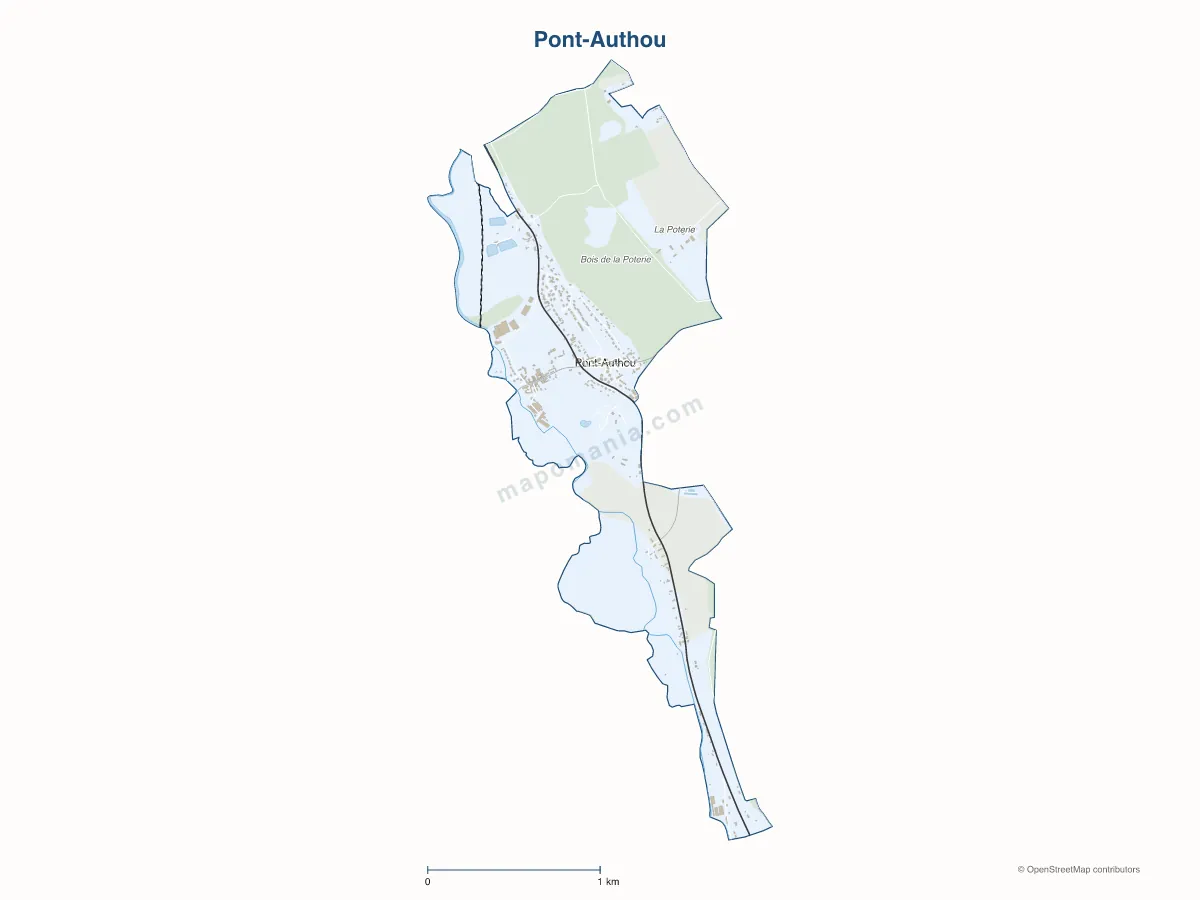 Carte de Pont-Authou à personnaliser
