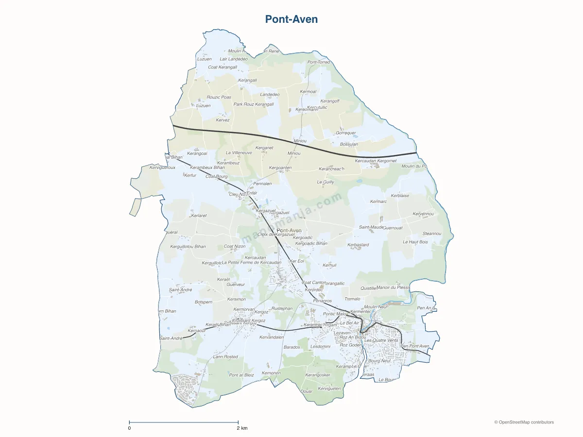Carte de Pont-Aven à personnaliser