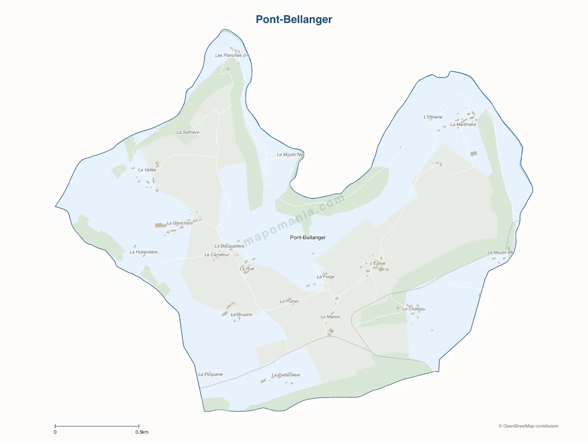 Carte de Pont-Bellanger à personnaliser
