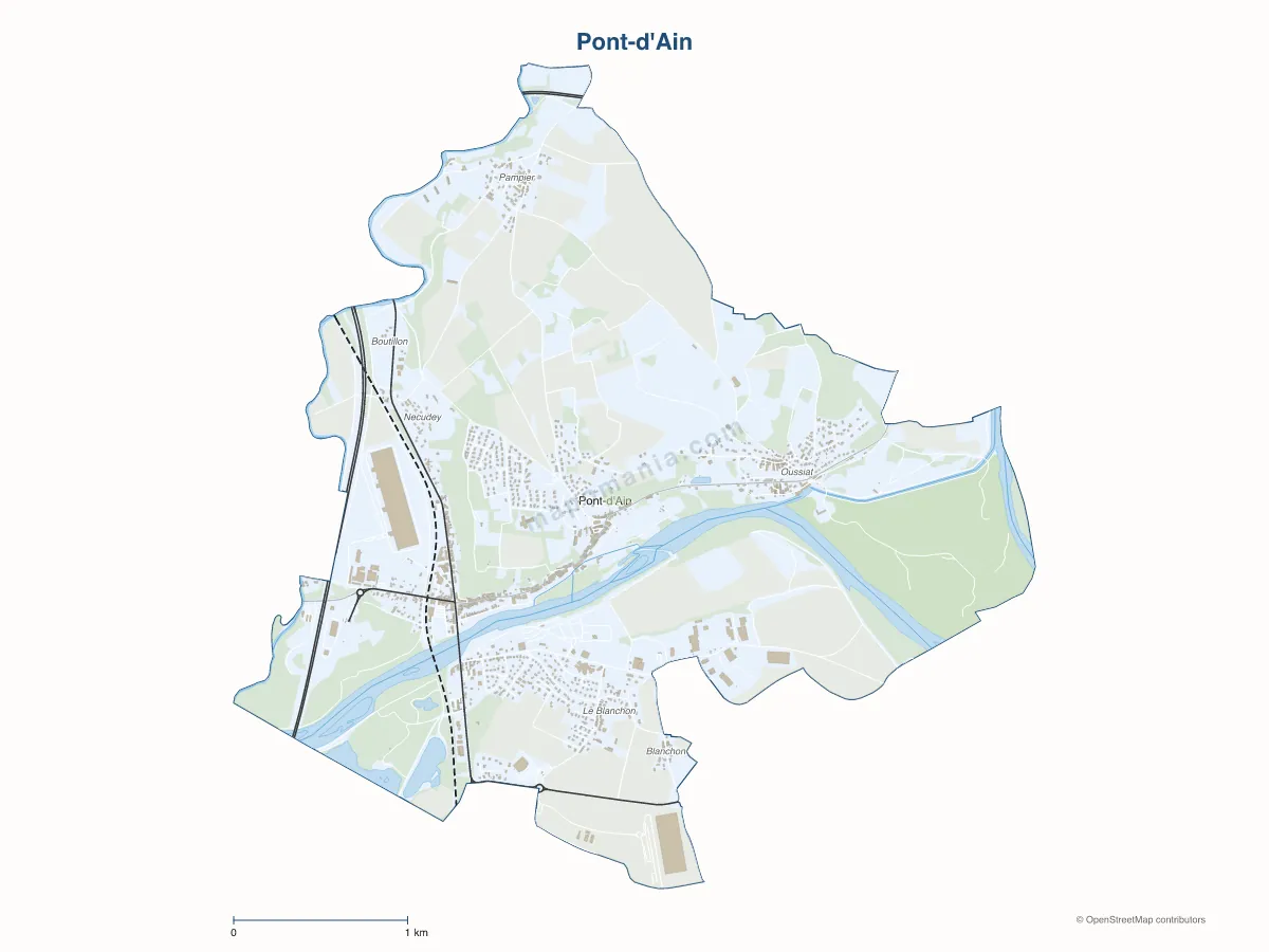 Carte de Pont-d'Ain à personnaliser
